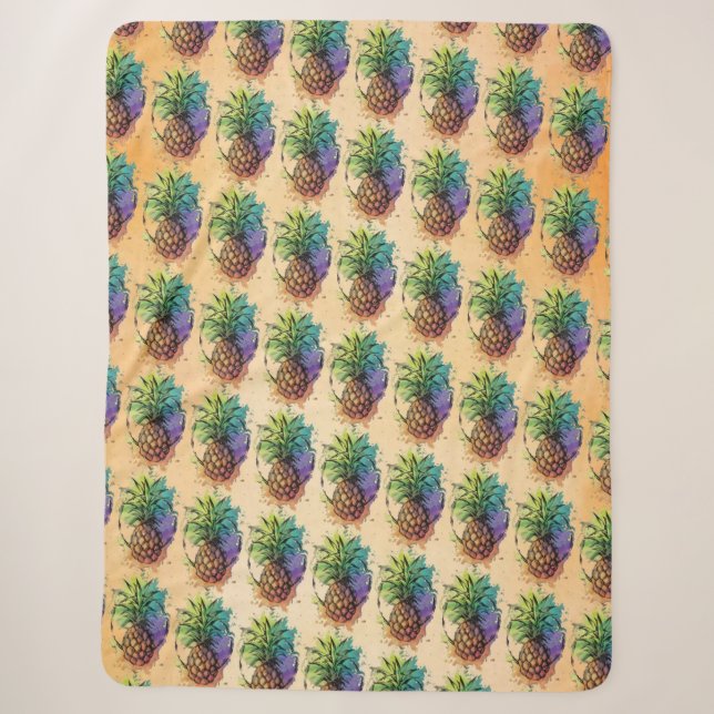 Pineapple Sherpa Blanket (Front)