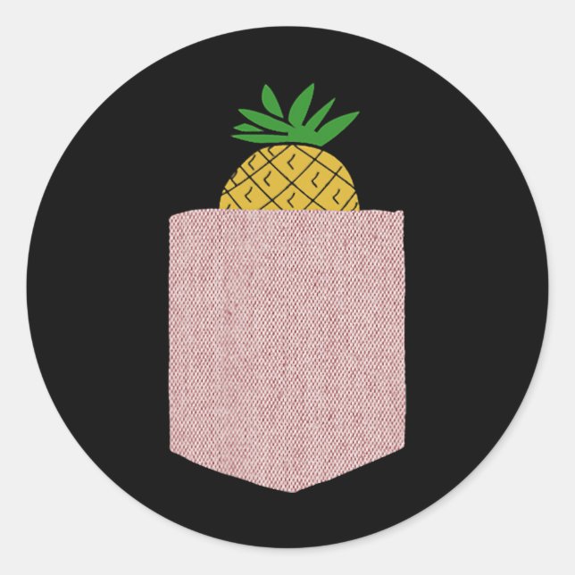 Pineapple Shirt Pineapple Fruit Gift Pocket Pineap Classic Round Sticker (Front)