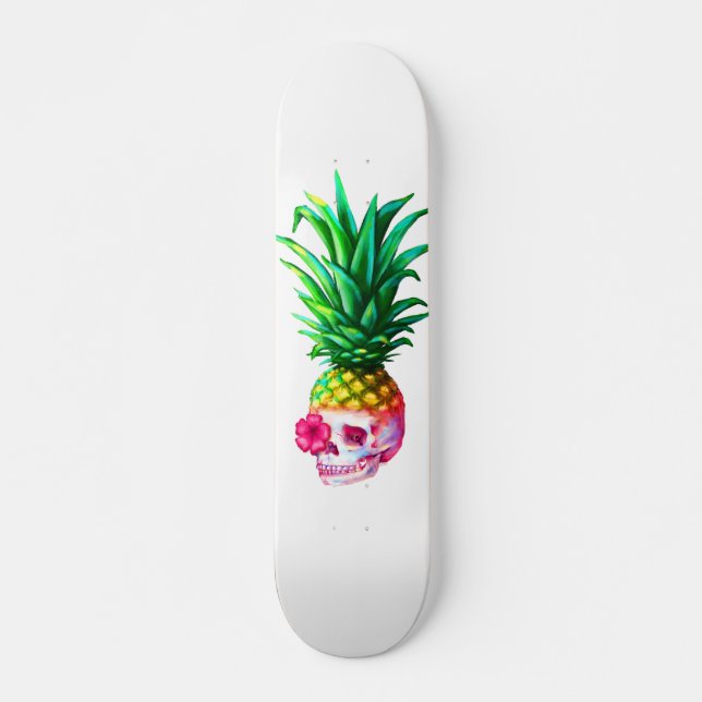 Pineapple Skull Board white Skateboard (Front)