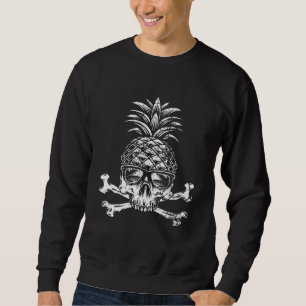 Pineapple Skull Summer Vibes Gamer Hawaiian Sungla Sweatshirt