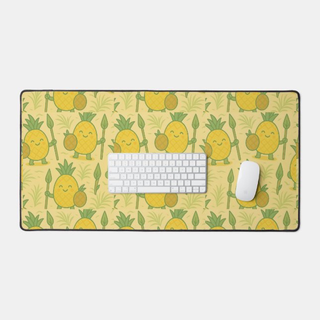 Pineapple Spearheads Tropical Warrior  Desk Mat (Keyboard & Mouse)