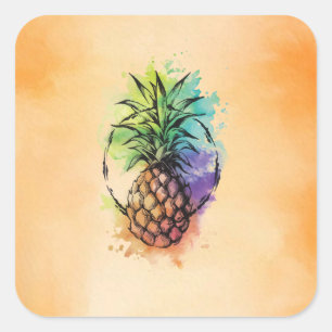 Pineapple Square Sticker