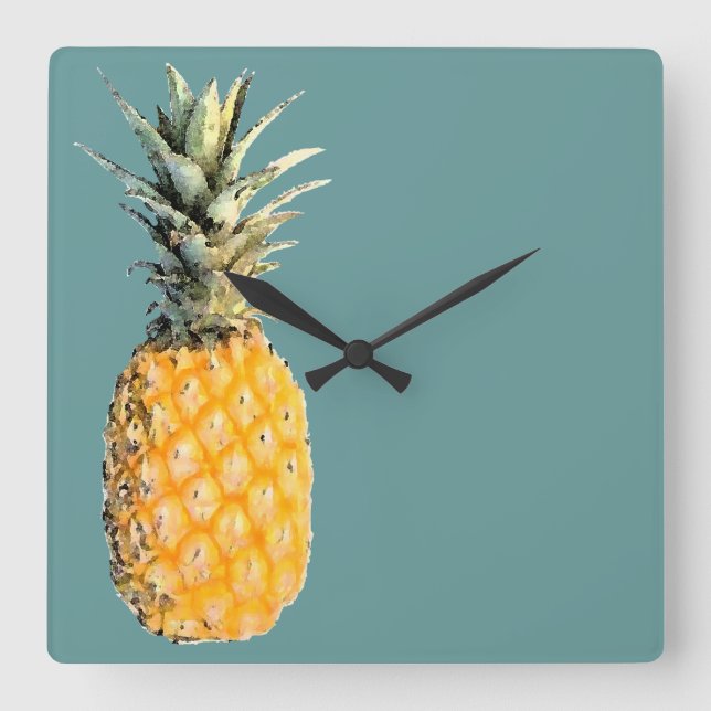 pineapple square wall clock (Front)