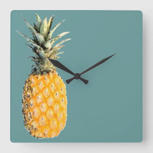 pineapple square wall clock