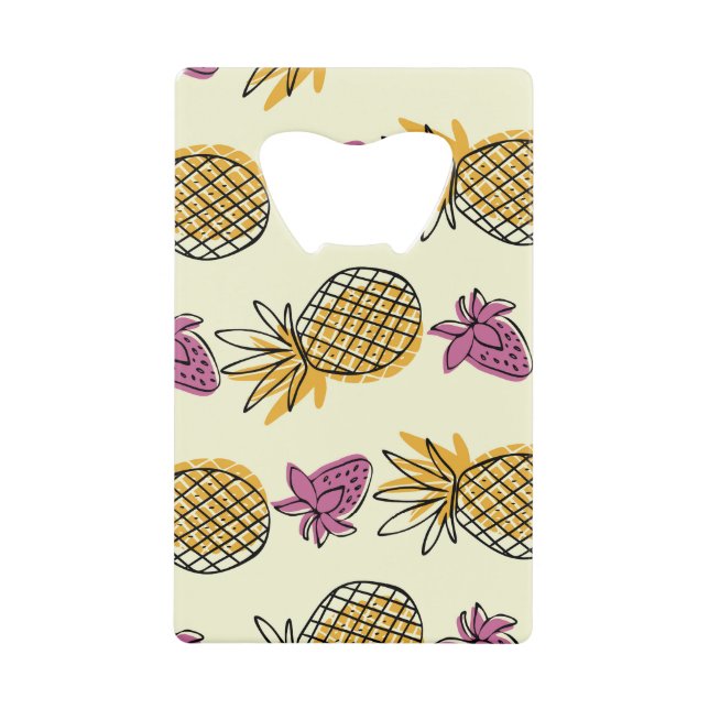 Pineapple, strawberry vintage textile design. (Front)