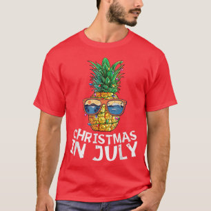 Pineapple Sunglasses Christmas In July Summer Xmas T-Shirt
