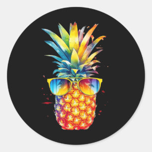 Pineapple Sungles Aloha Beaches Hawaii 1  Classic Round Sticker
