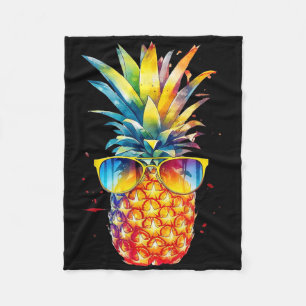 Pineapple Sungles Aloha Beaches Hawaii 1 Fleece Blanket