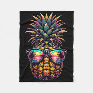 Pineapple Sungles Aloha Beaches Hawaii Fleece Blanket