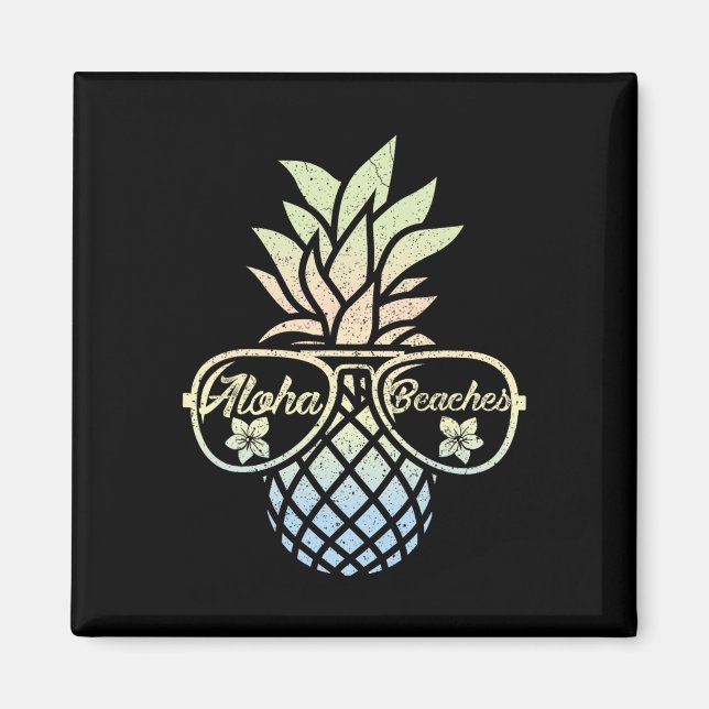 Pineapple Sungles Funny Aloha Beaches Hawaiian Haw Magnet (Front)