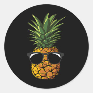 Pineapple Sungles T Shirt Aloha Beaches Hawaiian H Classic Round Sticker