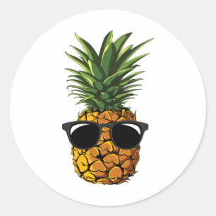 Pineapple Sungles T Shirt Aloha Beaches Hawaiian H Classic Round Sticker