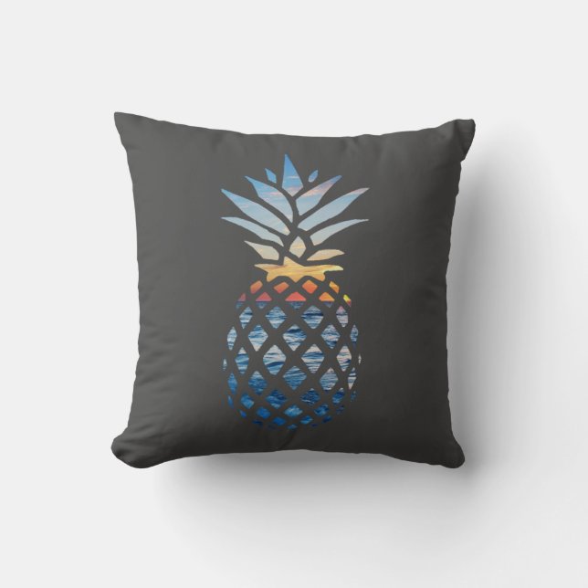 Pineapple Sunset Ocean Cushion (Front)