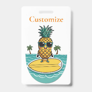 Pineapple Surfer Rides A Wave Thunder_Cove ID Badge