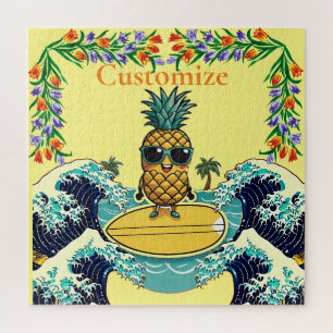 Pineapple Surfer Rides A Wave Thunder_Cove  Jigsaw Puzzle