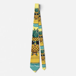 Pineapple Surfer Rides A Wave Thunder_Cove Tie