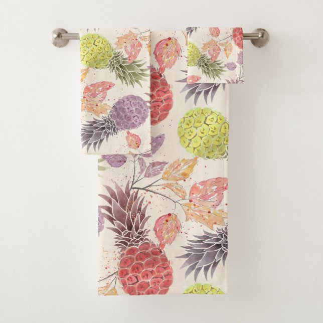 Pineapple, sweet couple, fruit bath towel set (Insitu)