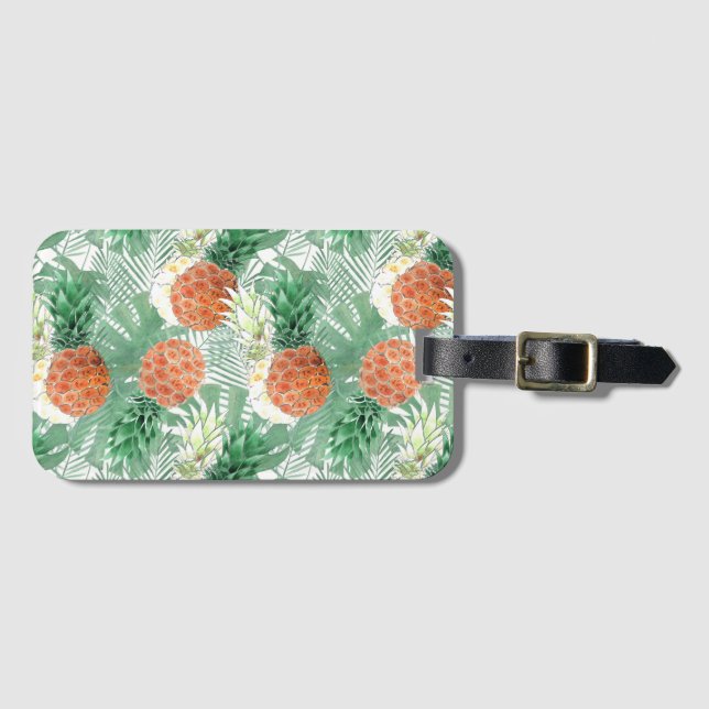 Pineapple, sweet couple, fruit luggage tag (Front Horizontal)