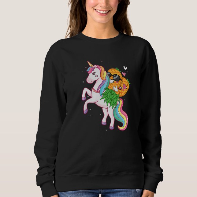 Pineapple Swinger Unicorn  Swinging Lifestyle Poly Sweatshirt (Front)