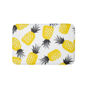 Pineapple Texture, Vintage Summer Pattern. Bath Mat