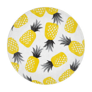 Pineapple Texture, Vintage Summer Pattern. Cutting Board
