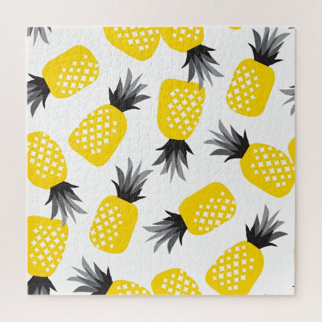 Pineapple Texture, Vintage Summer Pattern. Jigsaw Puzzle (Vertical)