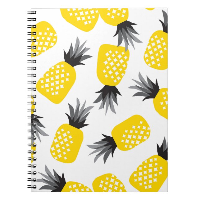 Pineapple Texture, Vintage Summer Pattern. Notebook (Front)