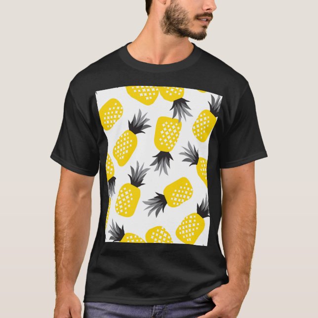 Pineapple Texture, Vintage Summer Pattern. T-Shirt (Front)