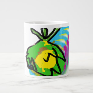 Pineapple tie dry large coffee mug