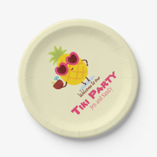 Pineapple Tiki Party Luau Paper Plate