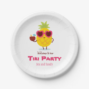 Pineapple Tiki Party Luau Paper Plate