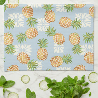 Pineapple Toss Soft Blue Tea Towel