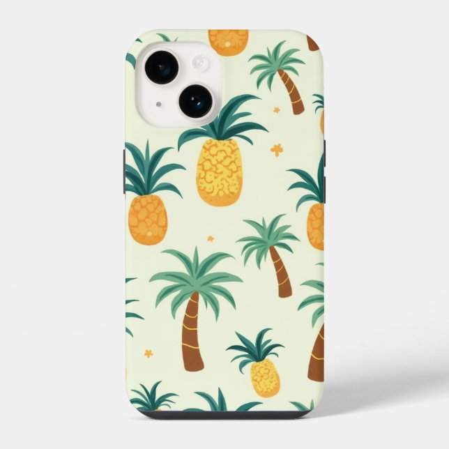 pineapple & tree pattern design iphone14 cases (Back)