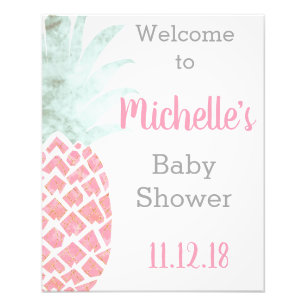 Pineapple Tropical Baby Shower Welcome Sign