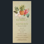 pineapple tropical beach wedding programs programme<br><div class="desc">pineapple fruit and tropical flowers beach wedding programs</div>