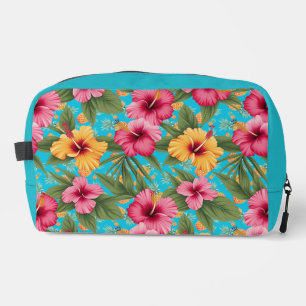 Pineapple tropical floral dopp kit