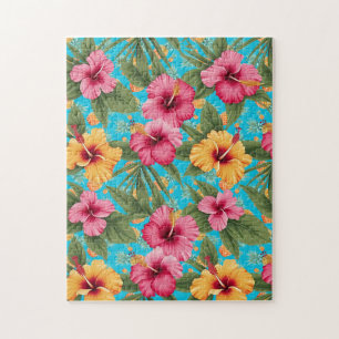 Pineapple tropical floral jigsaw puzzle