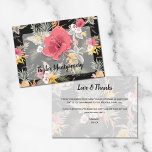 Pineapple Tropical Floral Thank You Card<br><div class="desc">Exotic pink and white hibiscus flowers,  yellow lilies,  pineapples,  palm fronds and tropical foliage,  these FLAT (does not open) thank you notes can be used for ANY occasion. MATCHING items in our store.</div>