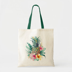 Pineapple Tropical Floral Tote Bag