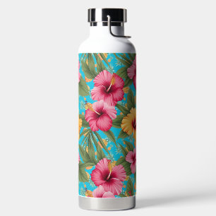 Pineapple tropical floral water bottle