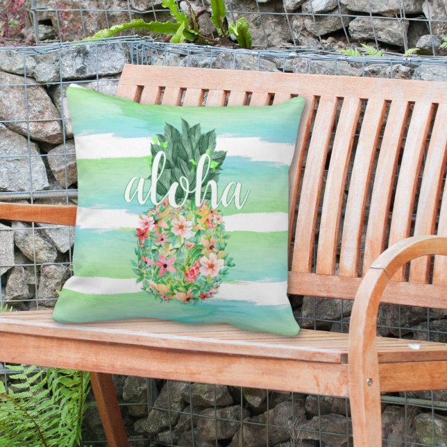 Pineapple Tropical Flowers Aloha Cushion (Creator Uploaded)