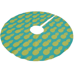 Pineapple Tropical Fruit Brushed Polyester Tree Skirt