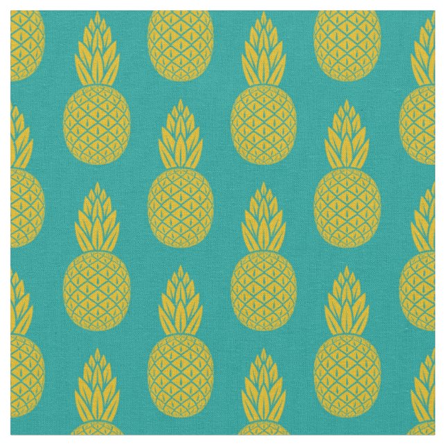 Pineapple Tropical Fruit Fabric (Close Up)