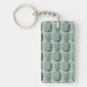 Pineapple, tropical fruit pattern design key ring