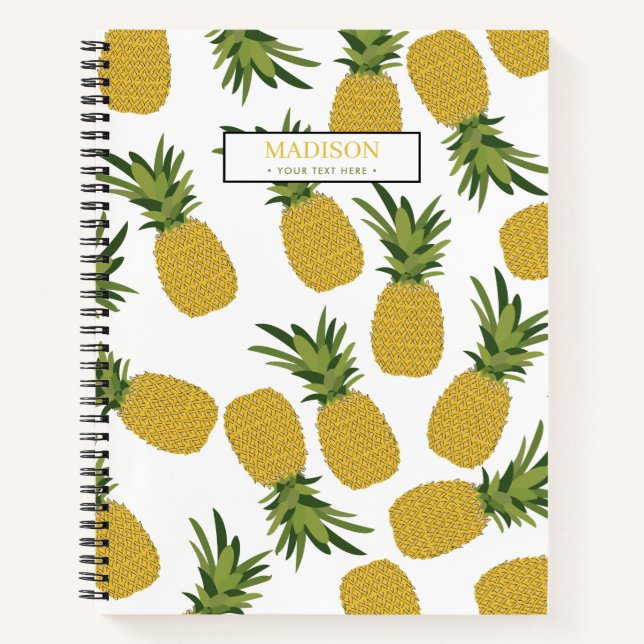 Pineapple Tropical Fruit Pattern  Notebook (Front)