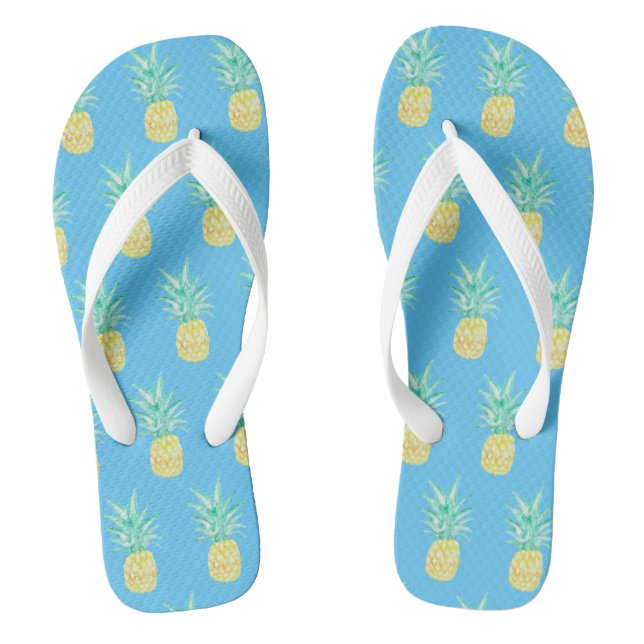 Pineapple Tropical Pink Flip Flops (Footbed)