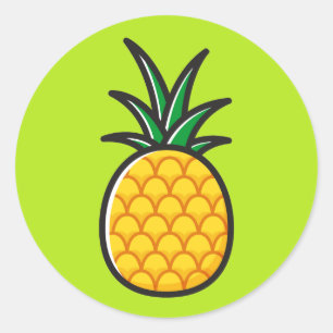 Pineapple Tropical Round Stickers 