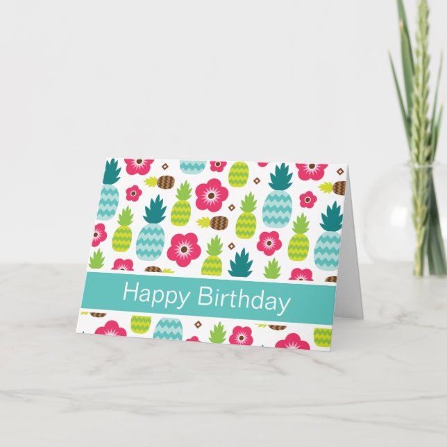 Pineapple Tropical Summer Card (Front)