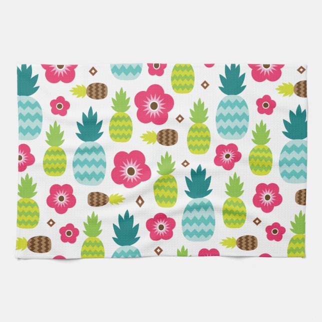 Pineapple Tropical Summer Tea Towel (Horizontal)