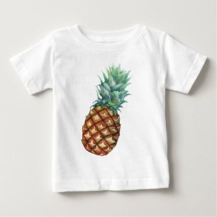 Pineapple Tropical Watercolor Jungle Palm Pattern Baby T-Shirt